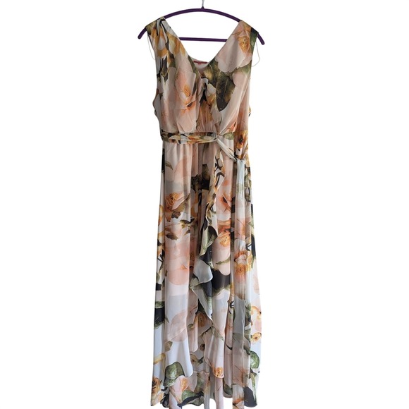 Signature by Sangria Dresses & Skirts - Signature by Sangria Woman Floral High Low Maxi Dress Honeysuckle 20W NWT